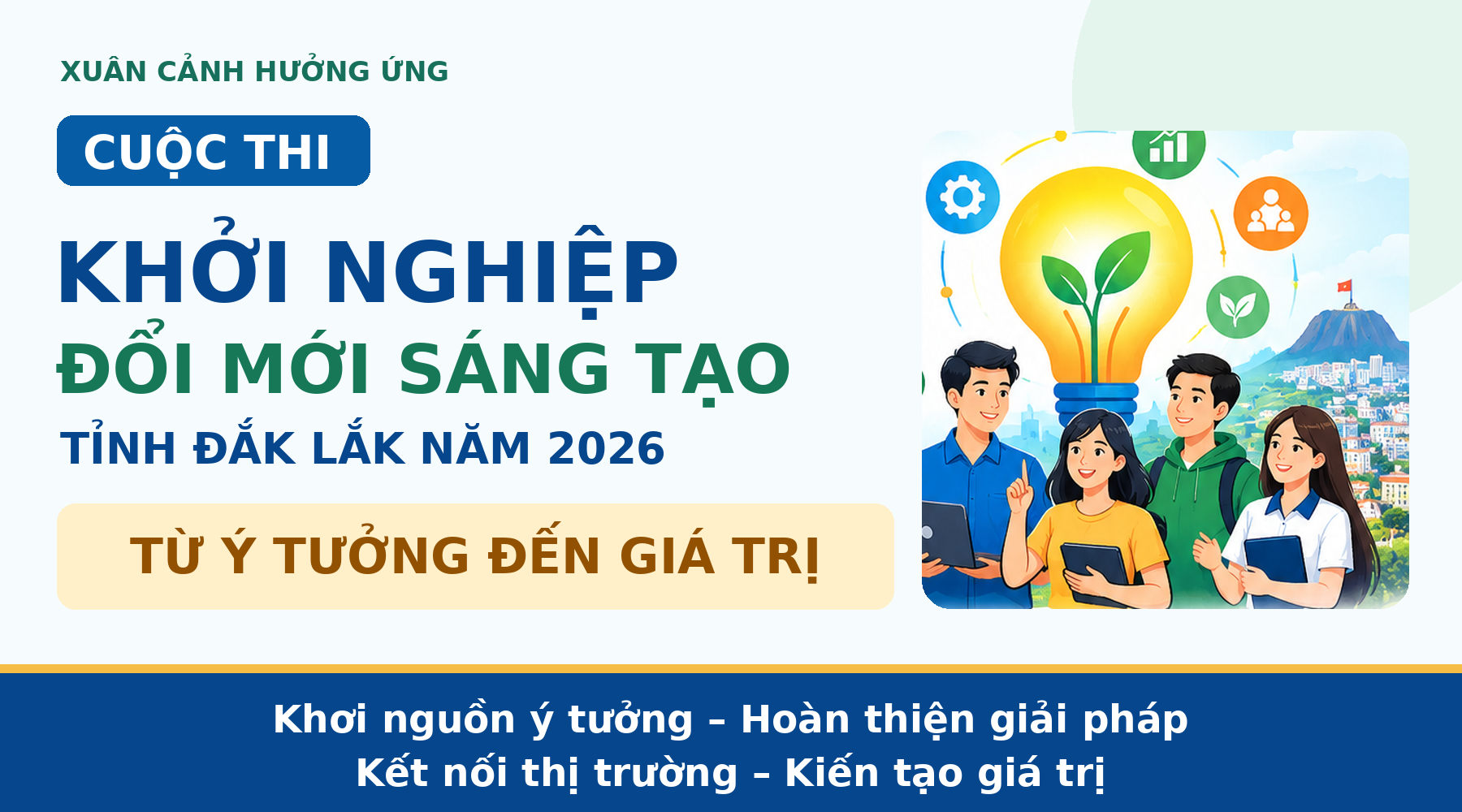 XUÂN CẢNH HƯỞNG ỨNG CUỘC THI KHỞI NGHIỆP ĐỔI MỚI SÁNG TẠO TỈNH ĐẮK LẮK NĂM 2026
